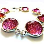 Galaxy Purple Bracelet Garden of England Jewellery made with Glass Cabochons
