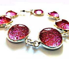 Galaxy Purple Bracelet Garden of England Jewellery made with Glass Cabochons