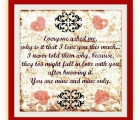 love quote print art , wedding gifts, valentine's gift, decorating, bridal gift, home decoration