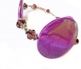 Sprayed shell bracelet peacock collection purple