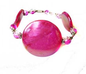 Sprayed shell bracelet peacock collection pink