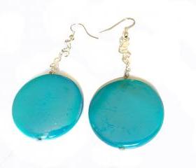 Sprayed shell Earrings peacock collection blue